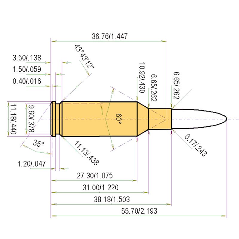 6mmppc Catridge Dimensions